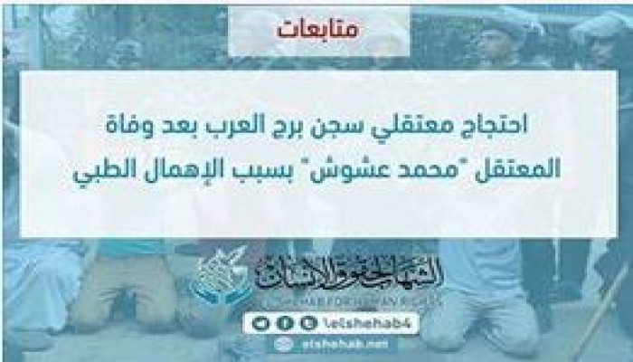 احتجاج معتقلي سجن برج العرب بعد وفاة المعتقل "محمد عشوش" بسبب الإهمال الطبي