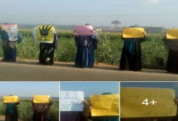 دمياط :  سلسلة بشرية لأهالى شهداء ومعتقلى قرية ام الرضا