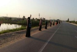 سلسلة بشرية لثوار أبو حماد رفضاً للانقلاب الغاشم والاغتيالات بسجون مصر