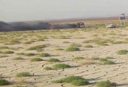 اشتعال النيران فى أتوبيس نقل عام بمنطقة جبل الزيت شمال الغردقة