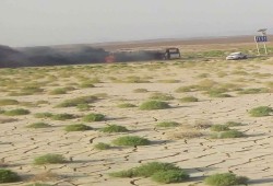 اشتعال النيران فى أتوبيس نقل عام بمنطقة جبل الزيت شمال الغردقة