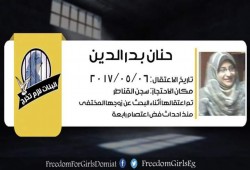 10 منظمات دولية تطالب مصر الإفراج عن الحقوقية حنان بدرالدين