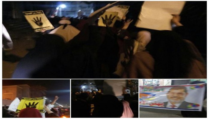 ثوار أبو حماد يهتفون ضد جرائم العسكر ويبعثون برسائل تهنئة للرئيس مرسي