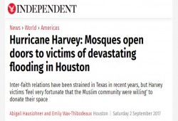 صحيفة أمريكية تشيد بالمسلمين ومساجدهم خلال إعصار هارفي