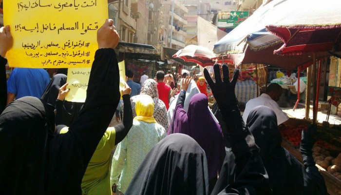 أهالي حي فيصل بالجيزة يتظاهرون رفضاً للإنقلاب العسكري