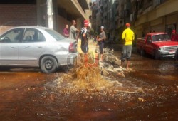 انفجار ماسورة المياه الرئيسية بمنطقة ستاد طنطا