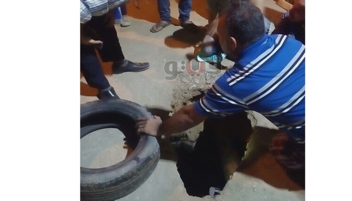 هبوط أرضي مفاجئ في المحلة يتسبب في حالة ذعر بين المواطنين