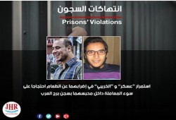 استمرار“عسكر” و “الخريبي” في إضراب عن الطعام احتجاجا على سوء المعاملة داخل محبسهما بسجن برج العرب