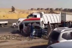 مصرع 15 شخصا فى حادث تصادم ببنى سويف