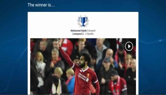 متفوقا على ميسي ورونالدو.. يويفا يعلن فوز صلاح بأفضل لاعب في جولة الأبطال