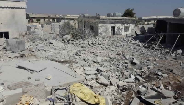طيران الاحتلال الروسي يرتكب مجزرة بحق مدنيين فى إدلب