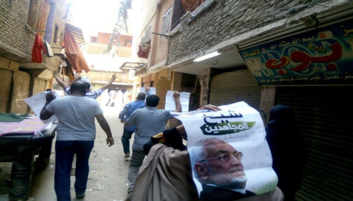 #وداعا_عاكف #شيخ_المجاهدين يتصدر لافتات ثوار المنيب بجمعة "الوفاء"