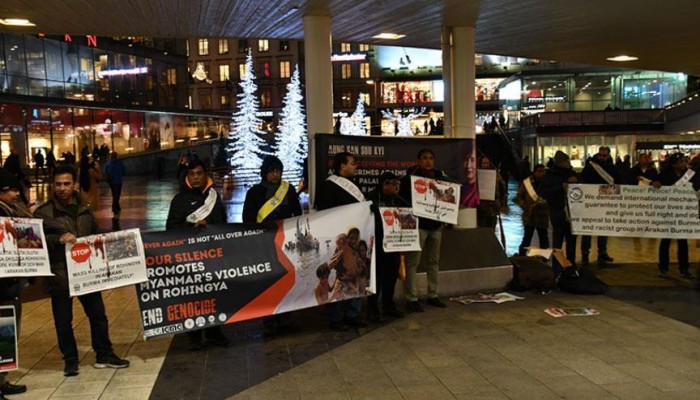 محتجون في السويد يطالبون بوقف إبادة الروهنغيا في ميانمار