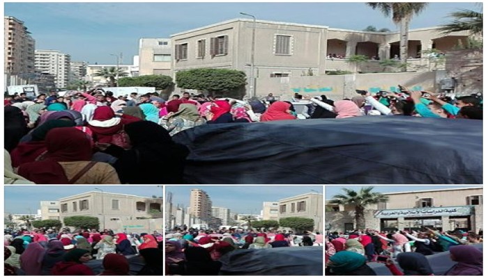 حركة طالبات ضد الانقلاب بدمنهور تنتفض نصرة للأقصى