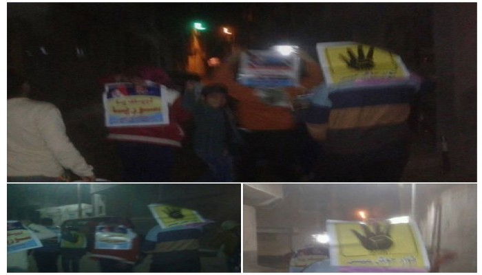 مسيرة لشباب "حوش عيسى" تنديدا بإعدام الشباب