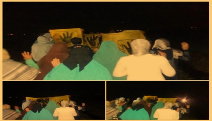 اهالي مركز دمنهور في مسيرة رافضة لحكم العسكر ومطالبة بالافراج عن "سمية ماهر"