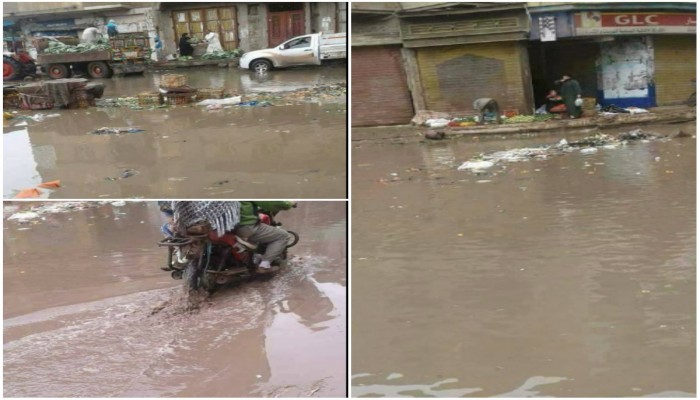 شوارع المحلة الكبرى تتحول إلى برك ومستنقعات مع هطول الأمطار