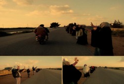 سلسلة بشرية لأهالي النوبارية رفضاً لانقلاب العسكر