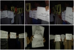 وقفة ليلية لثوار الدقهلية ترفع لافتات "اليأس خيانة"