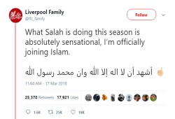 أحد مشجعي ليفربول يعلن إسلامه بعد "سوبر هاتريك" صلاح