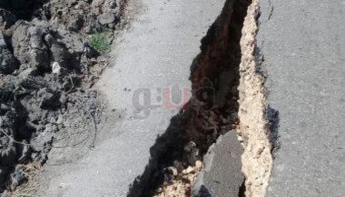 هبوط أرضي بقرية الرياض في دمياط