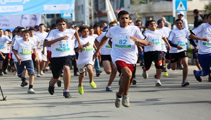 سباق رياضي يدعم مسيرة العودة الكبرى في غزة