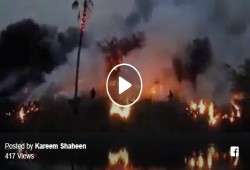 اشتعال النيران في قطار بمخزن للسكك الحديدية بالمنيا