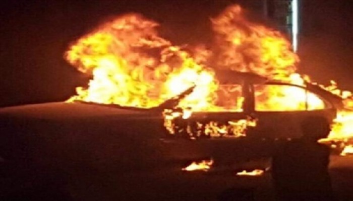 اشتعال النيران في سيارة داخل جراج ماسبيرو