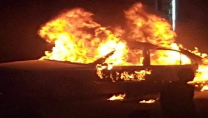 اشتعال النيران في سيارة داخل جراج ماسبيرو