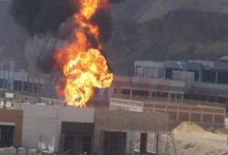 تفاصيل انفجار خط غاز بسبب تصادم لودر في العين السخنة