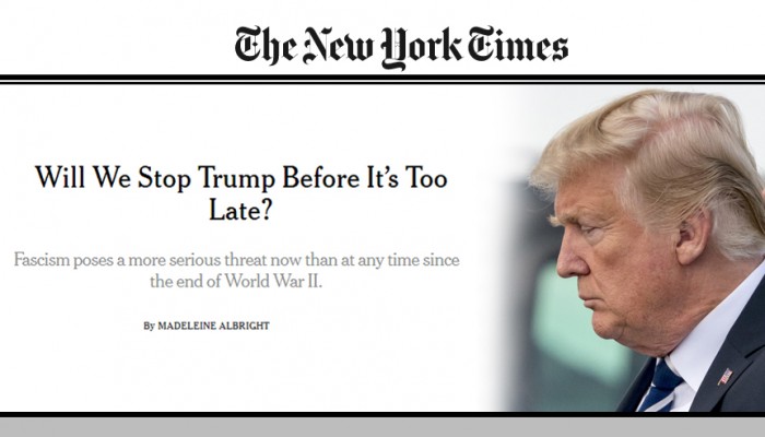 أولبرايت تدعو لإيقاف ترامب قبل فوات الأوان