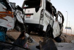 إصابة 25 مواطنا في تصادم سيارتي ميكروباص بالفيوم