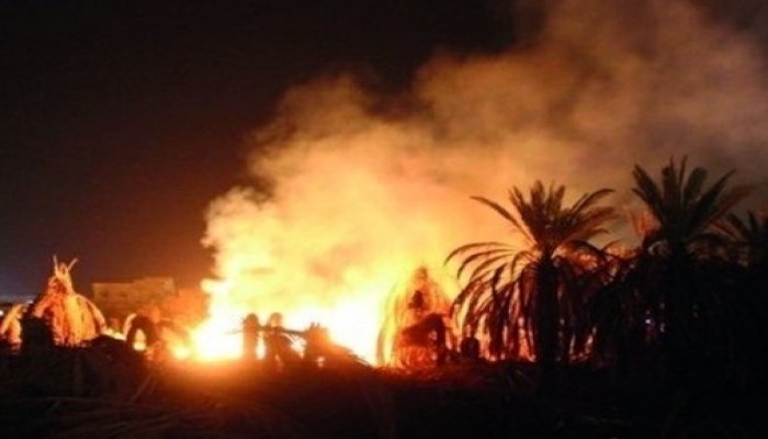 المنيا.. حريق هائل بقرية «الإسماعيلية» يلتهم 4 منازل