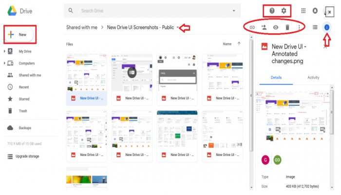 تصميم جديد لـ جوجل درايف يتوافق مع تصميم جيميل الأخير