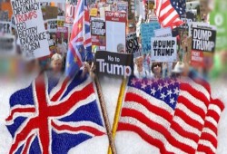 احتجاجات حاشدة ترافق زيارة ترامب لبريطانيا