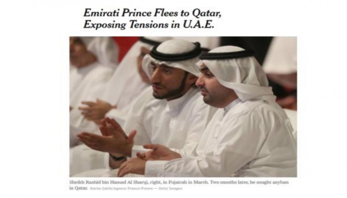 نيويورك تايمز: نجل حاكم إماراتي ينشق ويكشف المستور