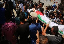 تشييع حاشد لشهيدين جنوب قطاع غزة