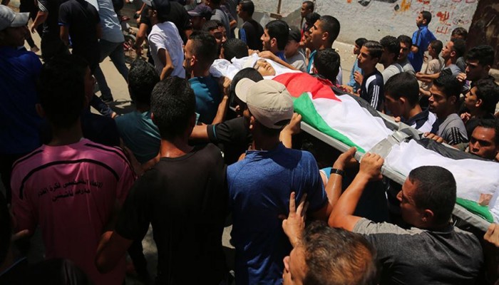 تشييع حاشد لشهيدين جنوب قطاع غزة