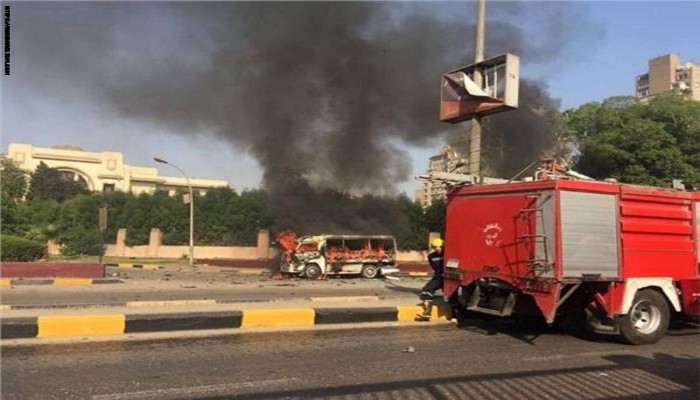 انفجار سيارة بجوار كوبري أكتوبر بالدقي.. فيديو