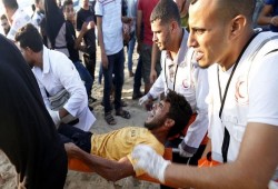 95 إصابة بقمع الاحتلال المسير البحري الثامن شمال القطاع