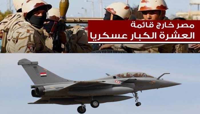 جيش السيسي يخرج من قائمة أقوى 10 جيوش في العالم (انفوغراف)