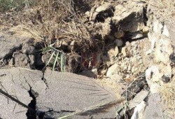 هبوط أرضي بطريق رافد جمصة