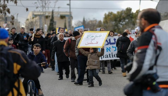 تظاهرة في القدس ضد قرار إسرائيلي بإخلاء منازل فلسطينية