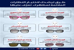 طرق ترشدك لاختيار نظارتك الملائمة لوجهك.. (انفوغراف)