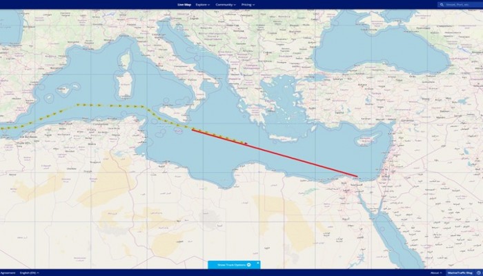 موقع لرصد حركة السفن: الناقلة الإيرانية تتجه إلى مصر