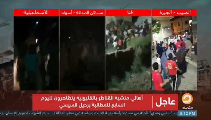 المصريون يتظاهرون ضد السيسي لليوم السابع على التوالي