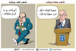 كاريكاتير: نتنياهو يتمسك بالجولان المحتلة والسيسي يبيع أرض مصر