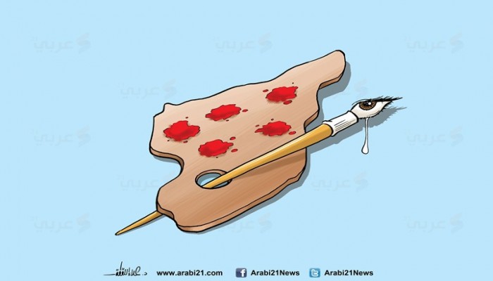 كاريكاتير: سوريا تبكي دما..