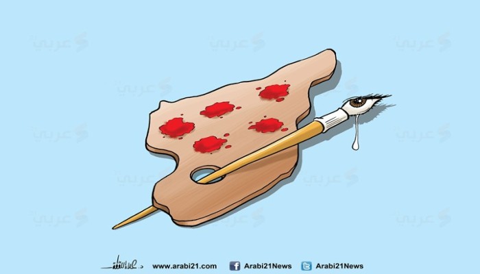 كاريكاتير: سوريا تبكي دما..