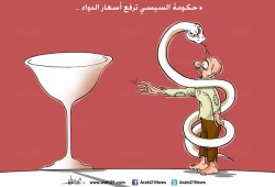 كاريكاتير: حكومة السيسي ترفع أسعار الدواء..